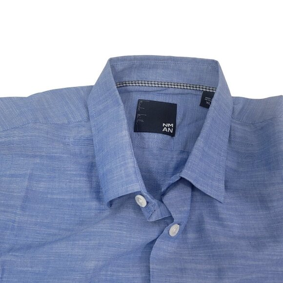 Nicole Miller NM Men’s Blue Button Up Long Sleeve Career Casual Shirt – Size XL - Picture 6 of 14